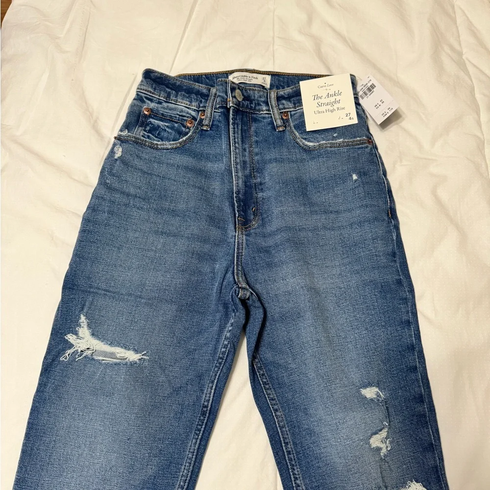 Abercrombie ankle straight ultra high rise curve love jeans - Picture 1 of 4